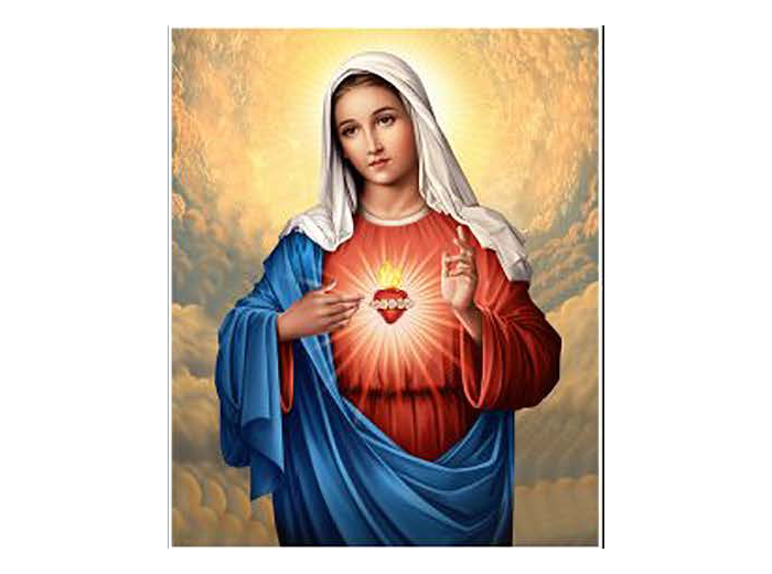 Icône dorée incurvée 14*18,5cm - COEUR IMMACULÉ DE MARIE