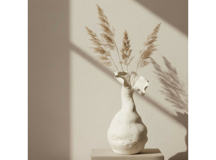 Vase Helix céramique blanc large 19x38x20cm