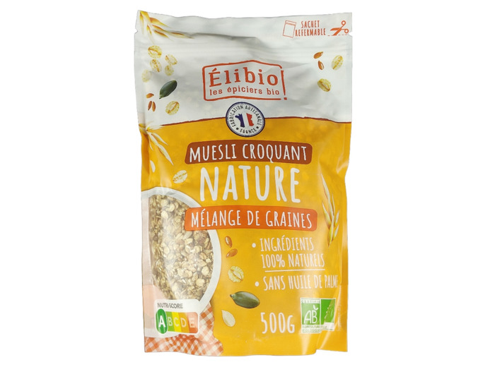 Muesli Croquante Nature Mélange de Graines 500g Bio