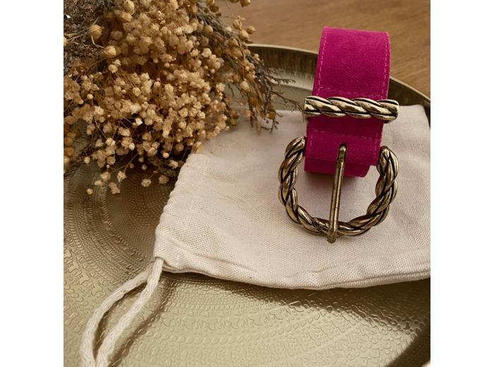 Ceinture en cuir Rose