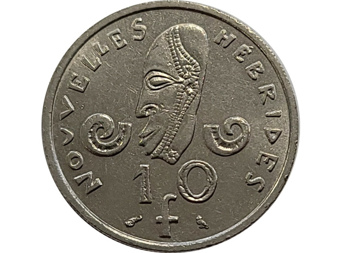 NOUVELLES HEBRIDES 10 FRANCS 1967 TTB+ (Lec29)