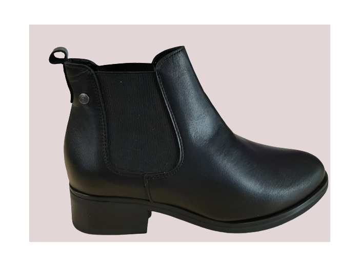 KAOLA BOTTINES CUIR NOIRE 7055