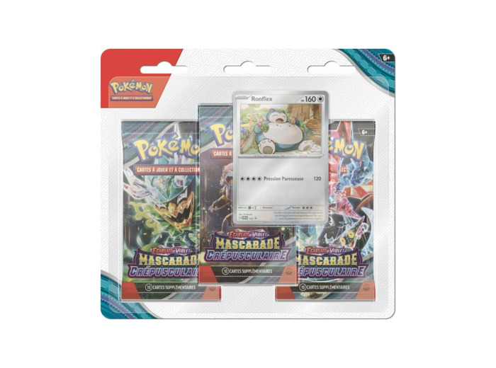 Pokemon EV06 3 packs carte promo ronflex