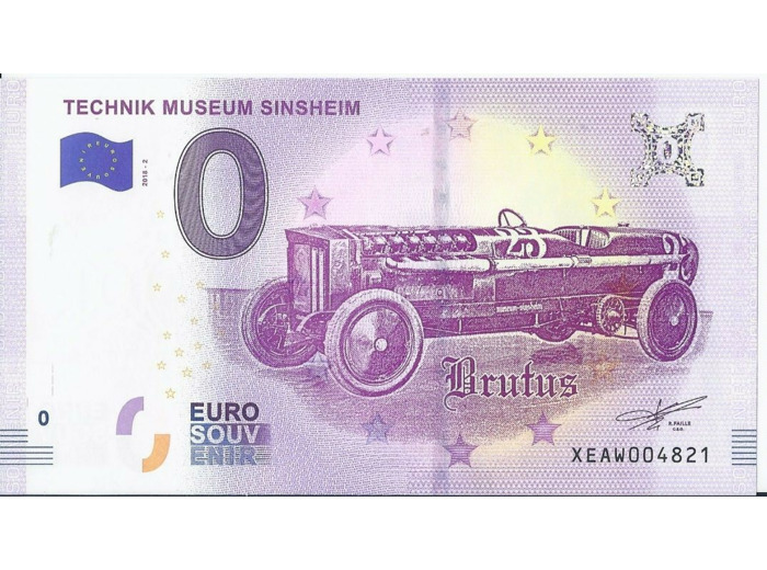 ALLEMAGNE 2018-2 TECHNIK MUSEUM SINSHEIM BILLET SOUVENIR 0 EURO TOURISTIQUE NEUF