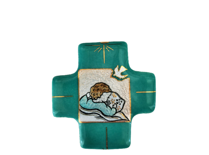 Doux rêve Garçon turquoise 7,7X8cm - EMAUX DU LIBAN
