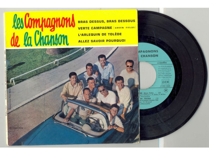 45 Tours LES COMPAGNONS DE LA CHANSON "VERTE CAMPAGNE" / "BRAS DESSUS ..."