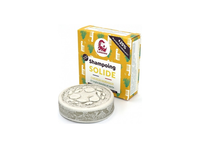Shampoing solide Cheveux normaux à l'argile blanche et verte 70ml