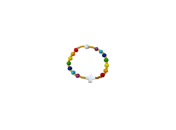 Bracelet bois multicolore - Perles 8/10mm