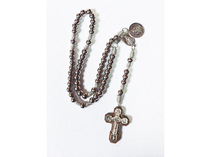 Chapelet de Combat Métal. 2 Médailles, 100gr + Livret - St Benoit