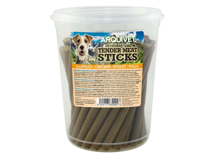 Friandises ARQUIVET, Tender Meat Stick au poulet pour Chiens - 500g