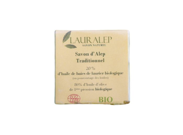 Le savon d'Alep traditionnel BIO 20% d'huile de laurier fabrication France 200g