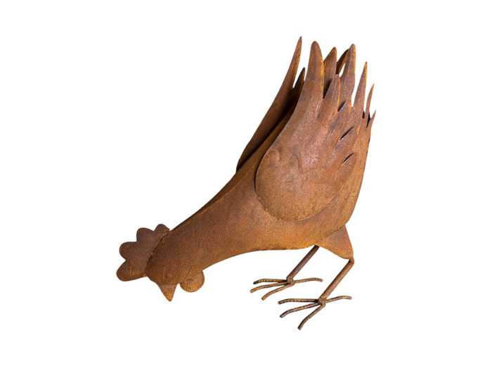 Poule décorative fer 38x18x39cm