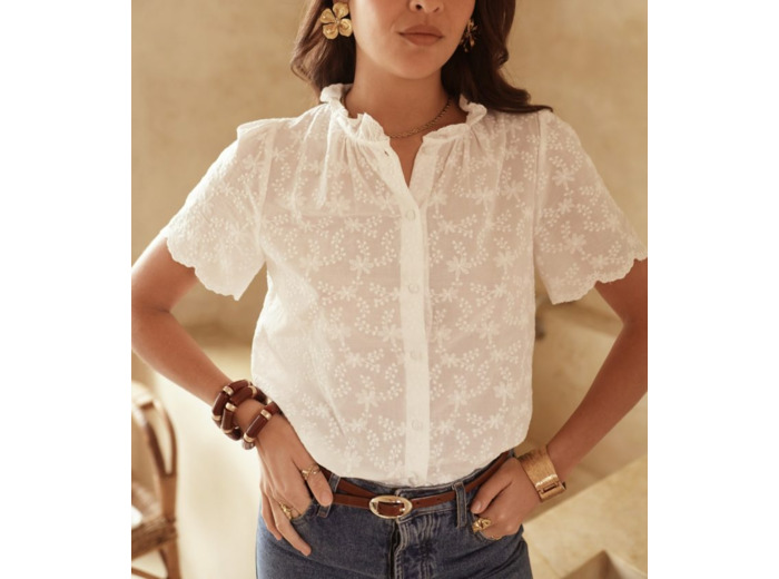 IN APRIL 1986 CHEMISE BRODEE GRANDE TAILLE