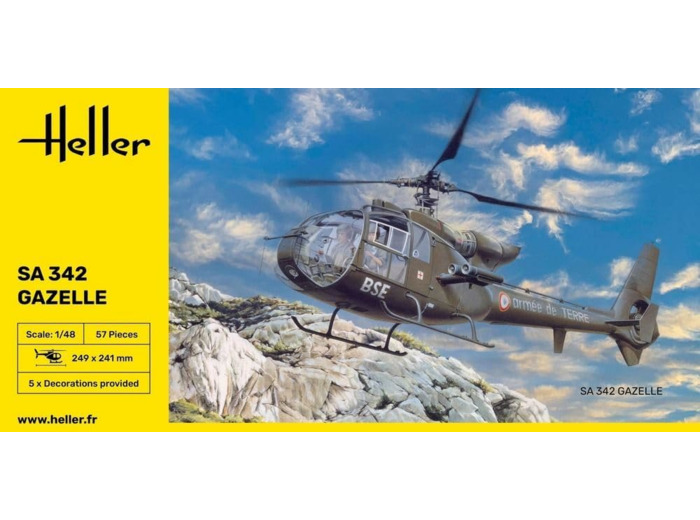 Heller - 80486 - Maquette - Hélicoptère - Sa 342 Gazelle - 57 Pièces