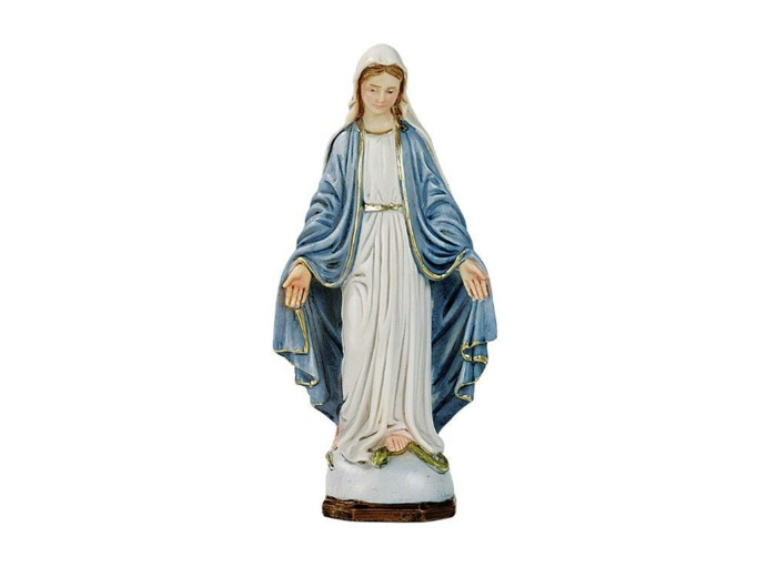 Vierge Miraculeuse 14 cm résine polychrome peinte main