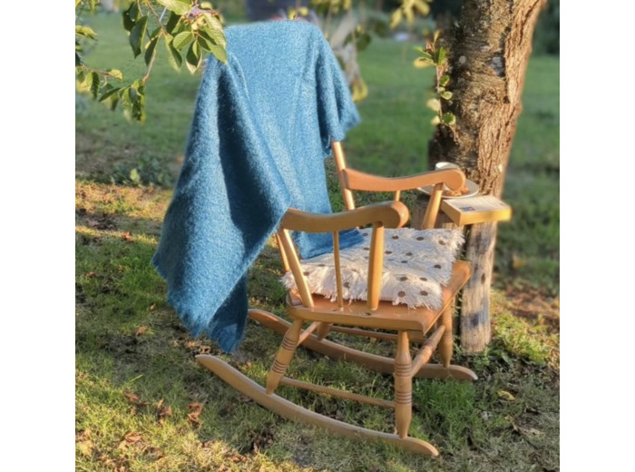 Plaid DOUCEUR - Bleu Paon