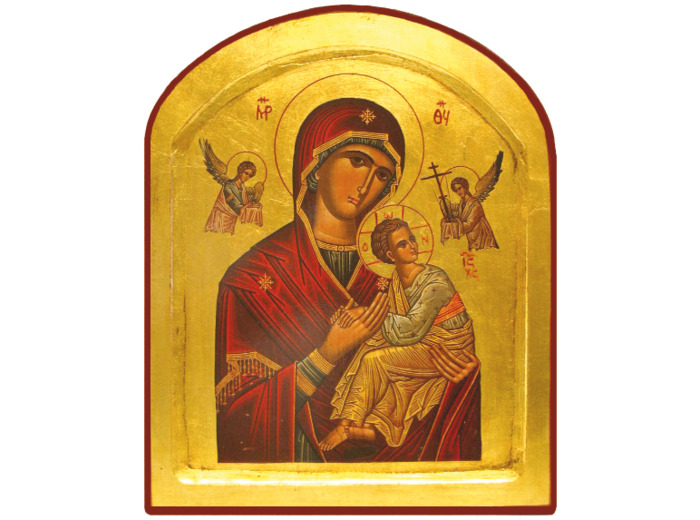 Icône dorée incurvée arrondie 14*18cm - VIERGE DE PASSION