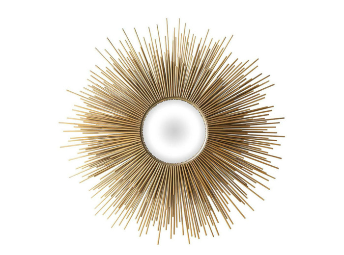 Miroir Straw doré métal 100x100x5cm