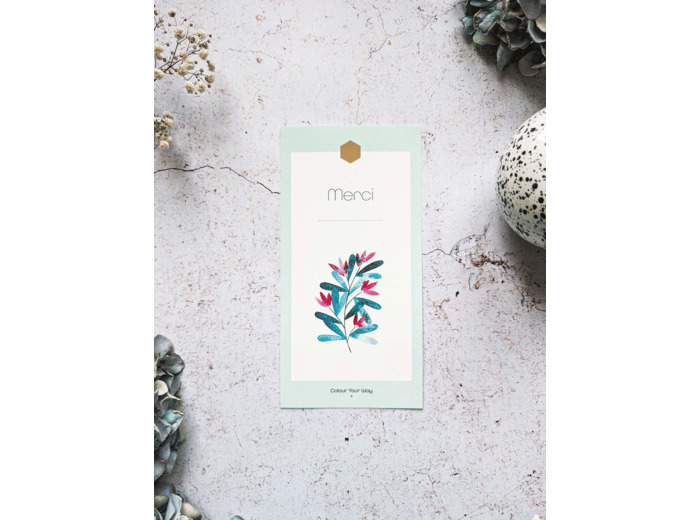 Carte Merci "cadre fleuri"