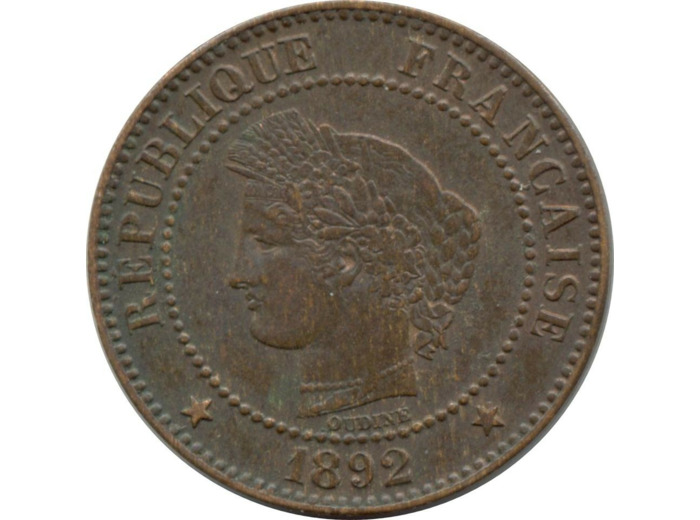 FRANCE 2 CENTIMES CERES 1892 A TTB