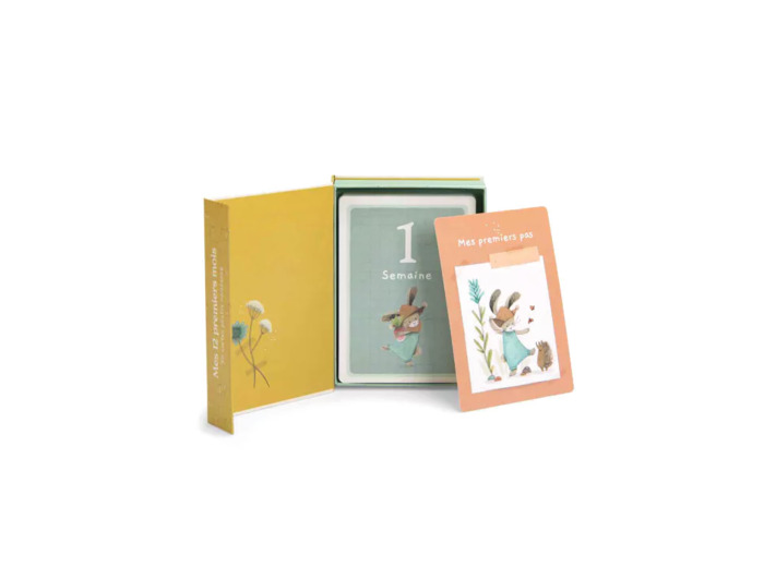 Cartes étapes naissance Trois petits Lapins Moulin Roty