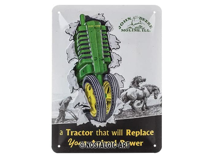 Plaque métal - John Deere - 20 x 15 cm.