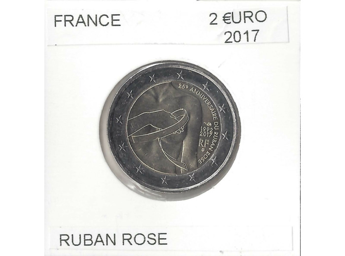 FRANCE 2017 2 EURO Commemorative RUBAN ROSE CANCER DU SEIN SUP