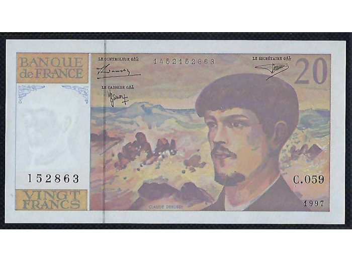 FRANCE 20 FRANCS DEBUSSY 1997 SERIE C.059 NEUF