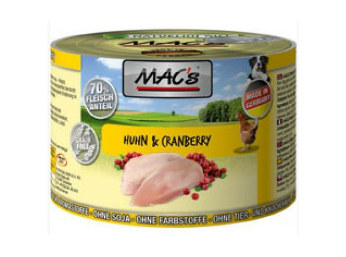 MAC'S humide pour chien, à la volaille & cranberry  - 200g