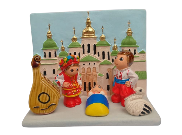 CRECHE en céramique BLOC 8x7cm- UKRAINE