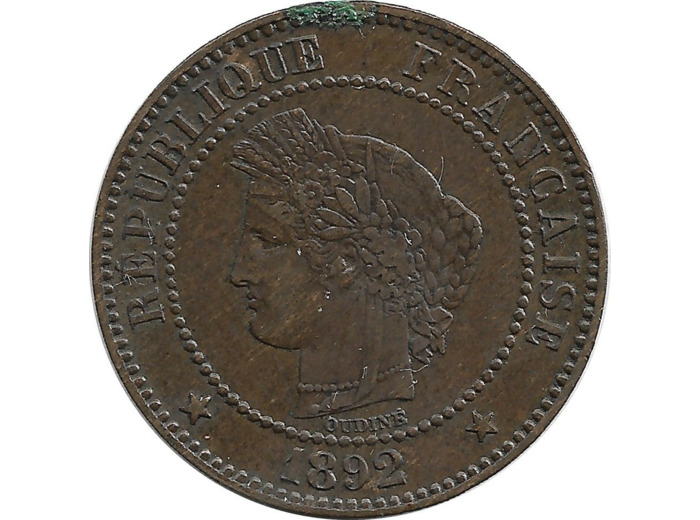 FRANCE 2 CENTIMES CERES 1892 A TTB+