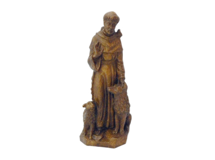 St Francois au loup 23cm RÉSINE TON BOIS