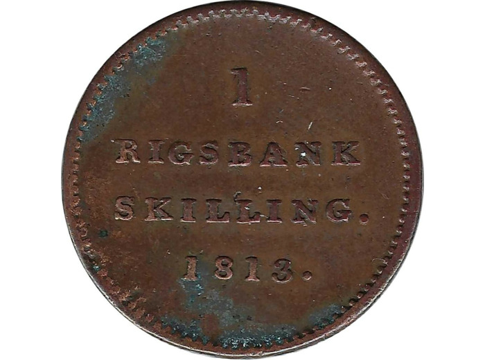 DANEMARK 1 RIGSBANKSKILLING FREDERIK VI 1813 TTB-