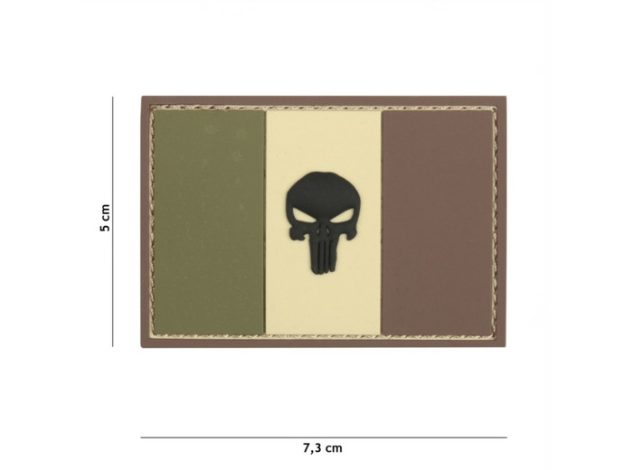 Patch 3D PVC  Punisher France (marron)