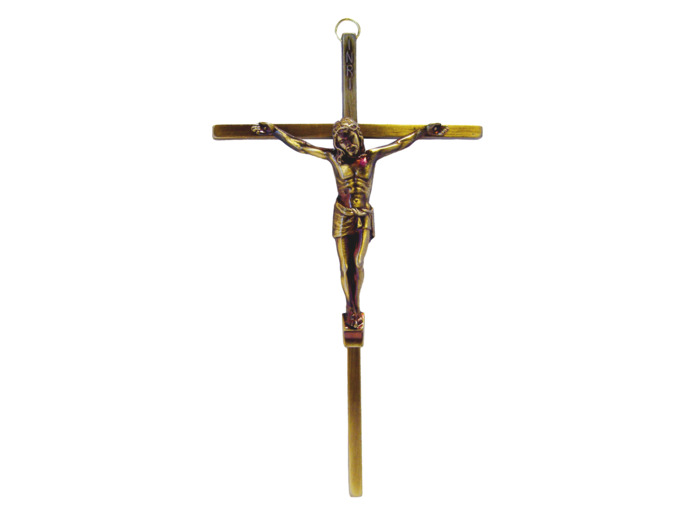 Crucifix en Metal 20 cm - Bronze