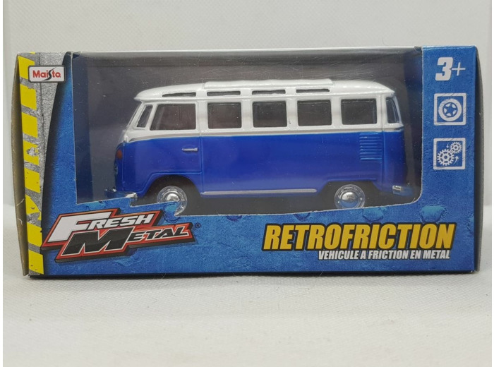 VOLKSWAGEN COMBI BLEU MAISTO RETROFRICTION BOITE NEUF