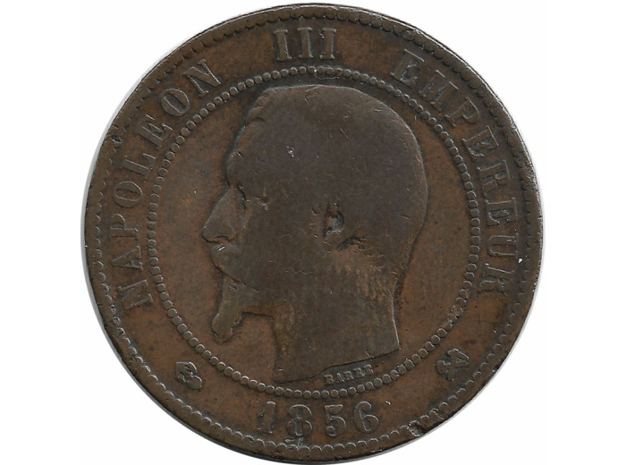 FRANCE 10 CENTIMES NAPOLEON III 1856 B TB