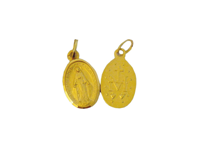 Médaille 16mm en Plaqué Or  - MIRACULEUSE BORD LAPIDE