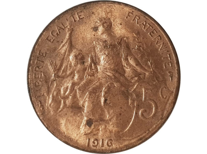 FRANCE 5 CENTIMES DUPUIS 1916 SUP (G165)