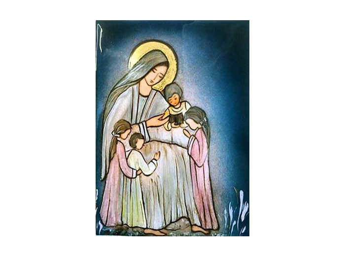 Vierge Enseignant 11,6X8,4cm - EMAUX DU LIBAN