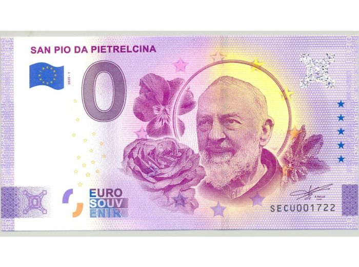 ITALIE 2020-1 SAN PIO DA PIETRECILNA BILLET SOUVENIR 0 EURO TOURISTIQUE NEUF
