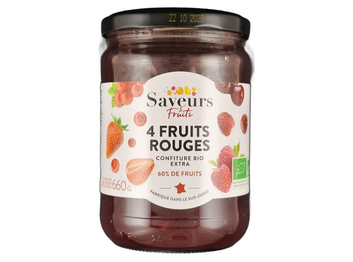 Confiture 4 Fruits Rouges 660g Bio