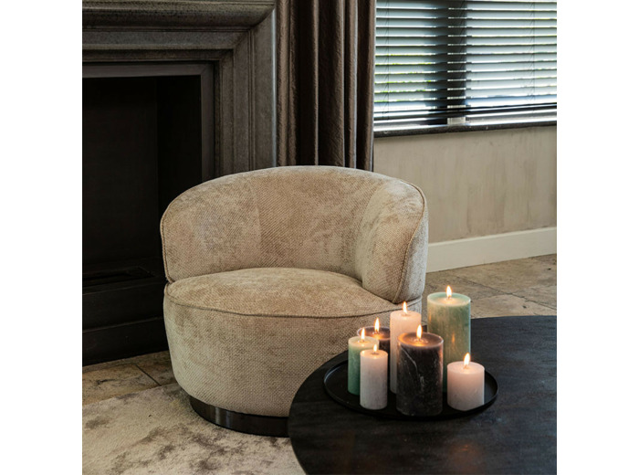 Fauteuil Eden Filou tissu beige 87x88x70cm