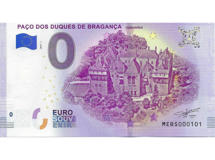 PORTUGAL 2019 -1 PACO DOS DUQUES DE BRAGANCA 0 EURO BILLET TOURISTIQUE NEUF