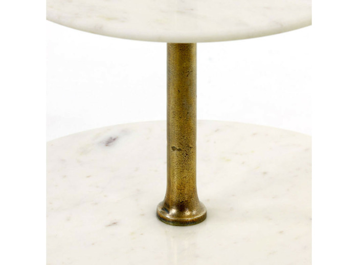 Etagère marbre blanc 3 étages 51x51x100cm