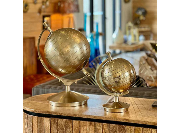 Globe déco aluminium doré 19x18x30cm