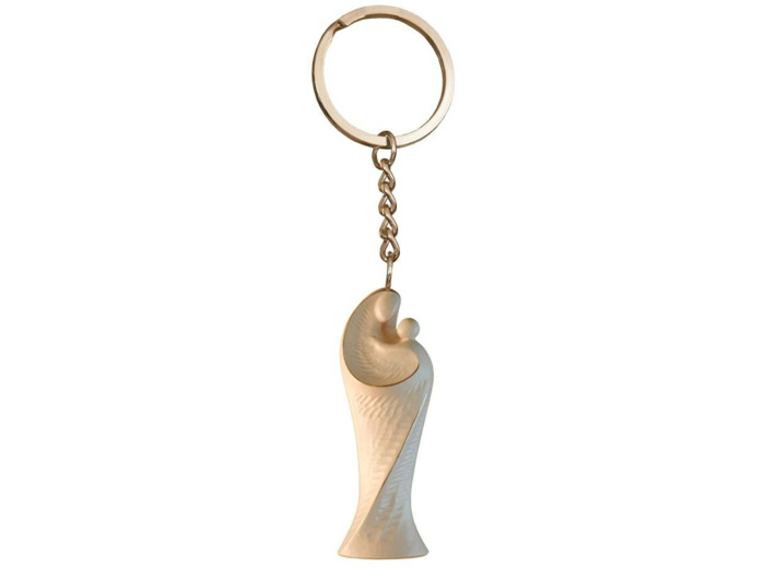 Porte-Clefs en bois Naturel- 4,5cm- VIERGE A L'ENFANT