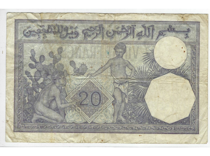 ALGERIE 20 FRANCS 16 11 1928 SERIE  V.2848 TB+