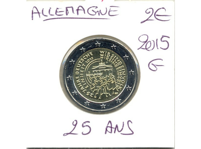 ALLEMAGNE 2015 G 2 EURO COMMEMORATIVE REUNIFICATION 25 ANS  SUP