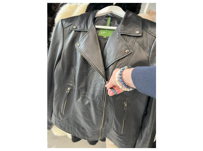 BB 3439 Perfecto femme confort grande taille cuir noir